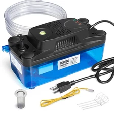 1/30 HP 132 GPH 20 FT Lift Transparent Condensate Pump for HVAC with 20 FT Tu...