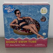 Bestway H2O Go Donut Brown Swim Ring Pool Float Tube Beach 3 Ft Wide 42" NEW