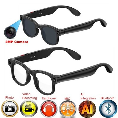 4K HD Smart Glasses   8MP Camera, AI Voice Control & Bluetooth Calls