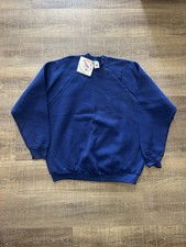 Vintage Fruit of the Loom Sweatshirt XL Navy Blue USA Made NWT Raglan