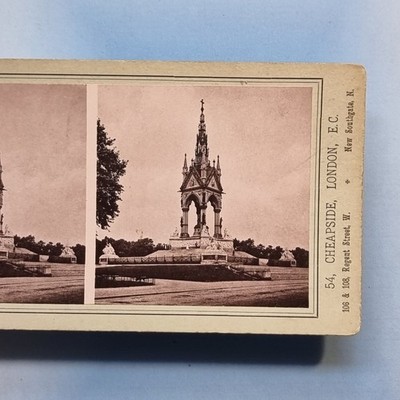 London Stereoview 3D C1895 The Grand Prince Albert Memorial Stadtgeschichte