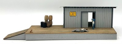HO Scale Trackside Warehouse Laser cut Wooden Building  Metal Roof  Fully Built