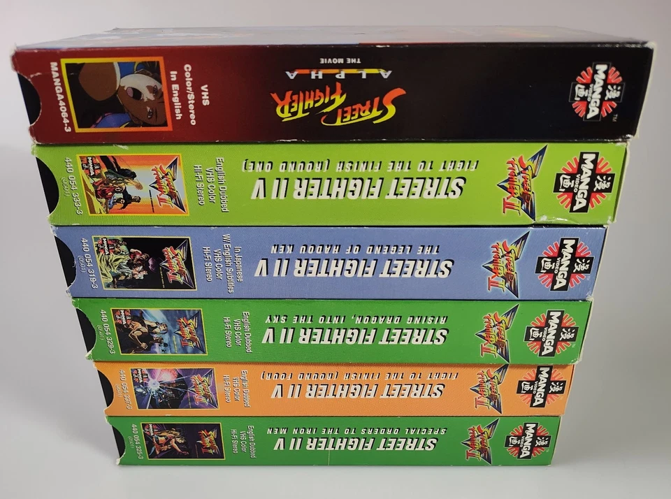 Street Fighter II V Manga Animated Series VHS LOT Of 6 (1 Movie, 5 Series Tapes) Foto 4 de 4