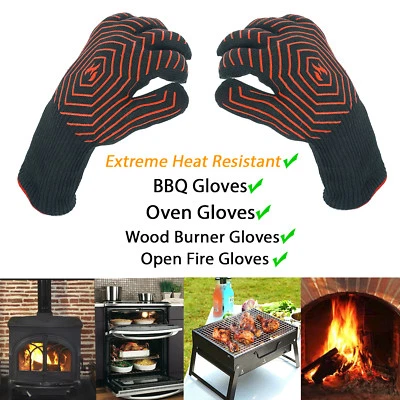 4YOURHOME LOG BURNER FIRE HEAT PROOF RESISTANT GLOVE WOOD COAL STOVE FIREPLACE UK Stock