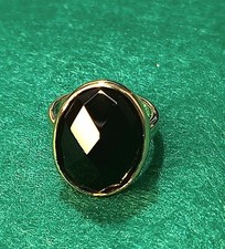 Gold Vermeil Over 925 Silver  Black Onyx Ring