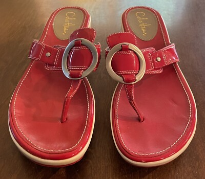 COLE HAAN x AIR G-Series WEDGE Sandals in RED PATENT