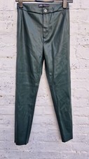 Womens Zara Leggings High Rise Dark Green Size Small B2