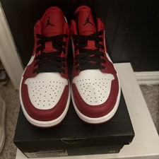 Nike Air Jordan 1 Low Shoes Bulls White Gym Red Black 553558-163 and GS sizes