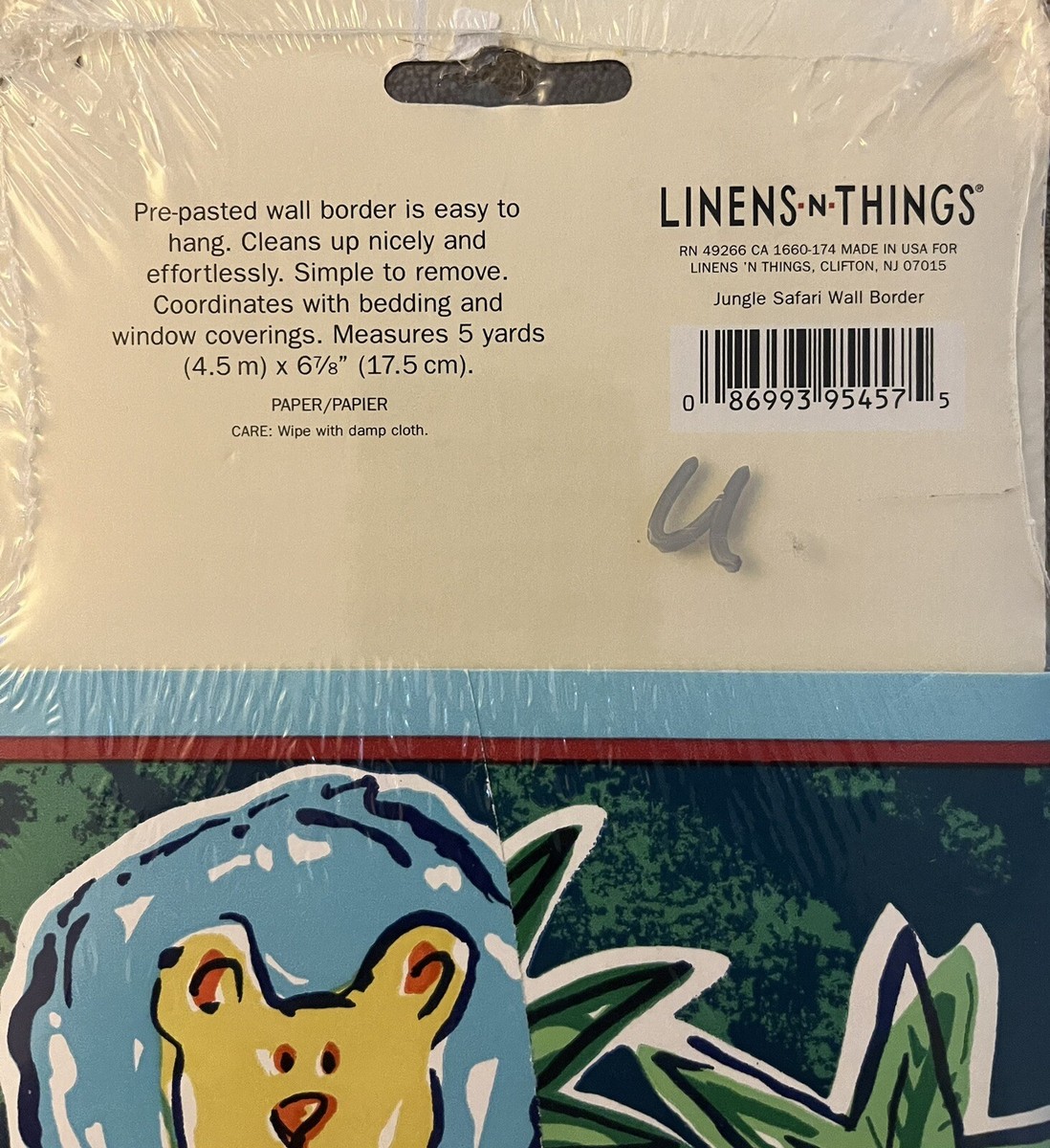 その他 n Vintage Jungle Safari Wallpaper Border Linens & Things 5 Rolls X 5