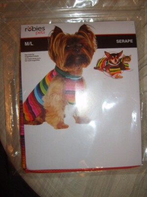 RUBIES Pet Shop Boutique Dog M/L Serape Costume Accessory Colorful Rainbow