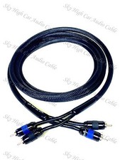 Sky High Car Audio 9 ft 2 Channel PREMIUM RCA Cable Nylon Copper Braided 3 M