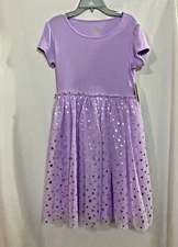NWT Wonder Nation Rib Short sleeve Star Tulle Tutu Dress Girls Lavender U pick