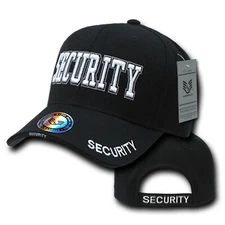 Black Security Officer Guard Agent Low Crown Adjustable Baseball Ball Cap Hat