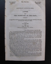 US Navy Naval Lieutenant George M. Hooe Court Martial Francis Scott Key 1840
