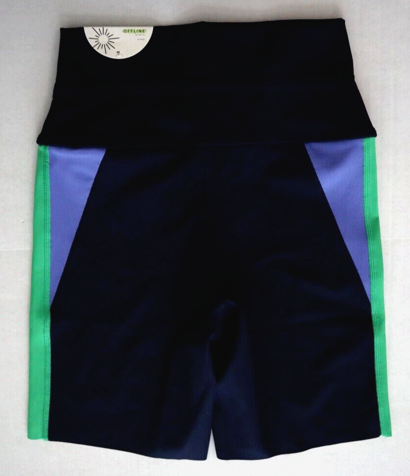Offline x Aerie Women's Sz M Navy Blue Colorblock Goals High-Rise