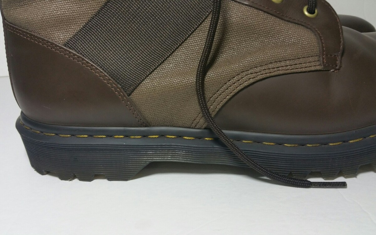 DR. MARTENS BEAM 6-Tie Boots Men\'s 9 Women\'s 10 Dark Brown Tan Waxy Canvas The 1460 is THE ORIGINAL Dr. Martens boot. The boot main image 3