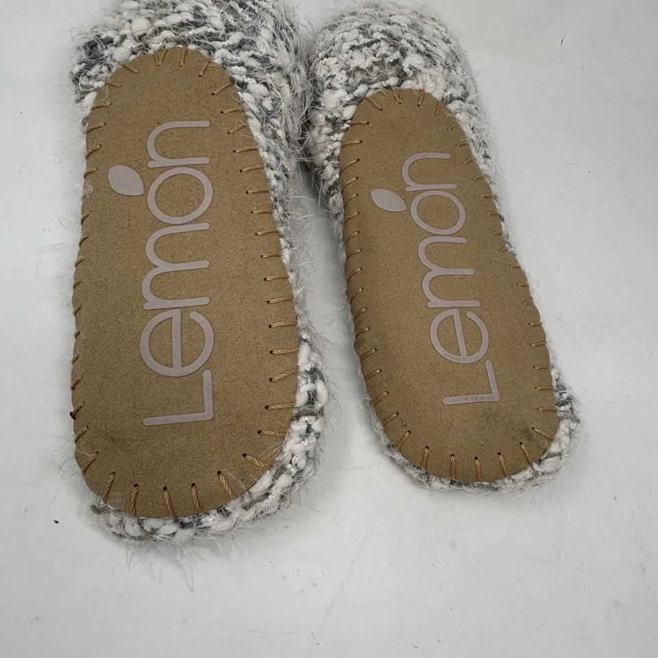 LEMON ANTHROPOLOGIE Women’s CABIN SHORTY Cozy Knit Slippers Marled Gray Size S/M - Image 4 of 4