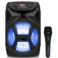 Technical Pro 500W Portable 8" Bluetooth Speaker w Digital Processing Microphone