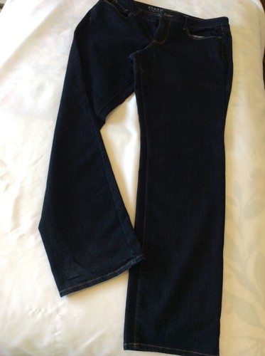 Sonoma Life & Style straight leg jeans 16L mid rise dark wash pocket embroidery
