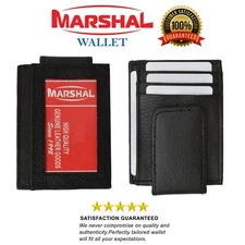 Mens Leather Money Clip Slim Front Pocket Wallet Magnetic ID Credit Card Holder