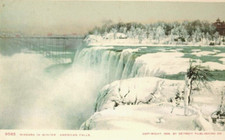 NIAGARA Winter AMERICAN Falls SNOW Ice Vintage POSTCARD Canada New York NY 1906