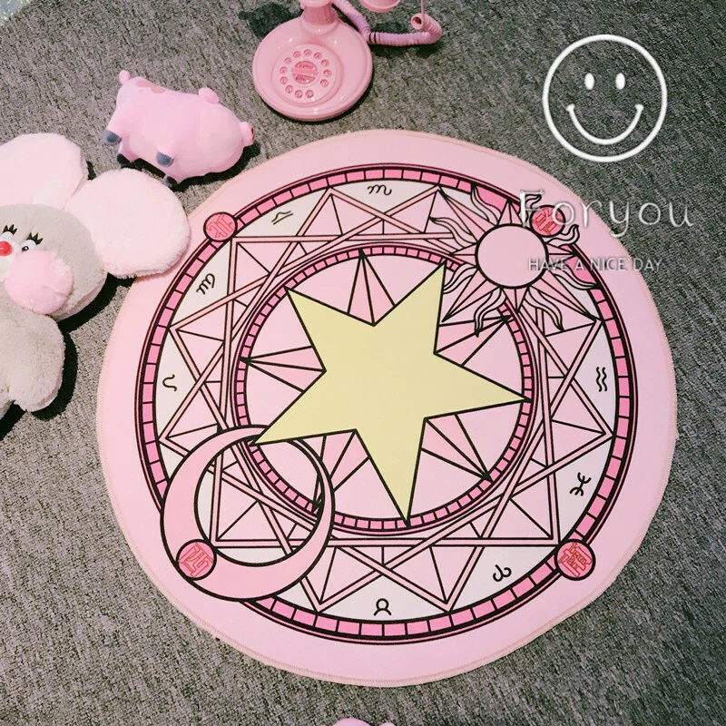 Round Rug Chair Floor Mat Magic Circle Carpet Plush Doormat Antislip Decor - Image 4 of 4