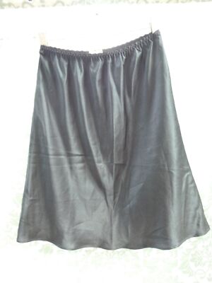 Calvin Klein ladies vintage half slip black satin Fabric from Japan