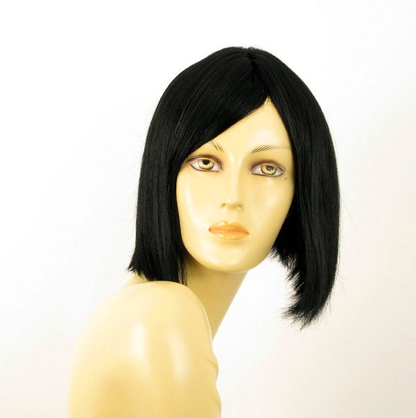 Perruque en cheveux naturels noirs femme MYLENE 1B pour retrouver du volume instantanément