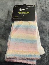 NIKE Swoosh Cushioned Crew Socks 2 Pairs Pastel Colored Youth 5Y-7Y   NEW 