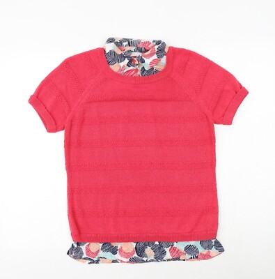Marks and Spencer Damen Rosa Kragen Acrylmischung Pullover Größe 12