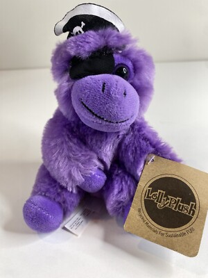 NEW The Petting Zoo Pirate Monkey Chimp Ape Plush 7'' Purple Black Hat Eyepatch