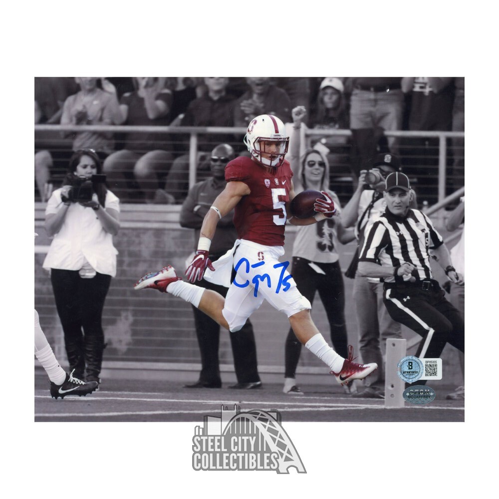 Christian McCaffrey Autographed Signed Stanford 8x10 Football Photo - BAS (Horizontal) 