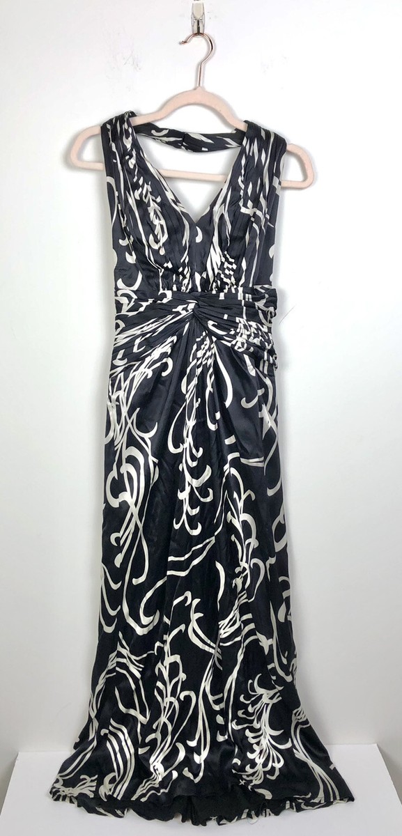theory tiered halter maxi dress Project Black And White Swirl Medium NWOT LowStock:44350756192307
