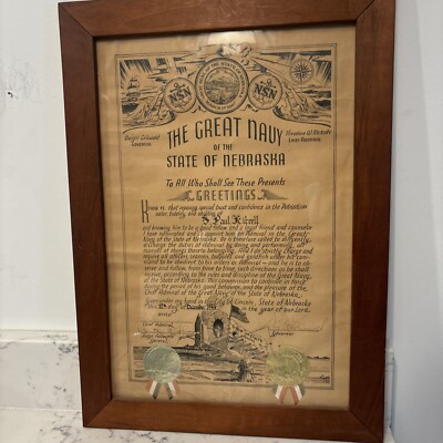 The Great Navy Of The State Of Nebraska Admiral Commission World War 2 Dec 1944