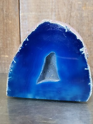 Blue Agate Crystal | Druzy cave | polished Display Stone Rock Geode Brazil