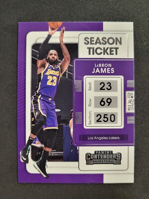 2021-22 Panini Contenders Basketball, LeBron James, Season Ticket, LA Lakers