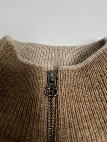 Vintage Woolrich 100% Lamb Wool Women's Vest Sweater Front Zip Brown Sheep - Picture 6 of 9