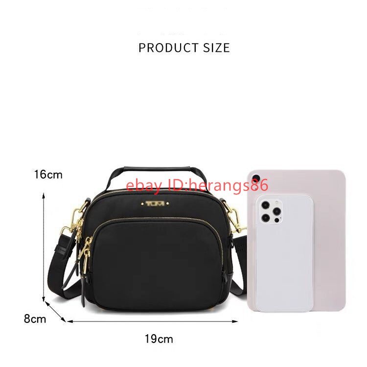 New TUMI Voyageur Troy Shoulder Bag Crossbody Black Nylon 196308