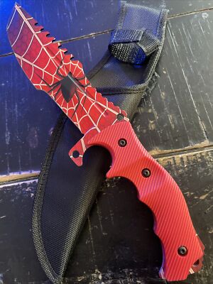 11'' COUNTER-STRIKE CSGO Red SPIDER KNIFE Hunting Bowie Survival CS:GO