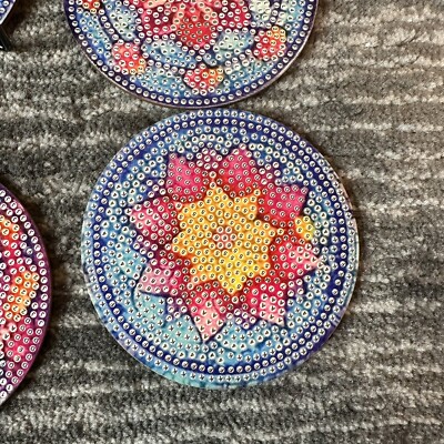 8 Pièces Diaant Peinture Dessous De Verre Avec Support,andala