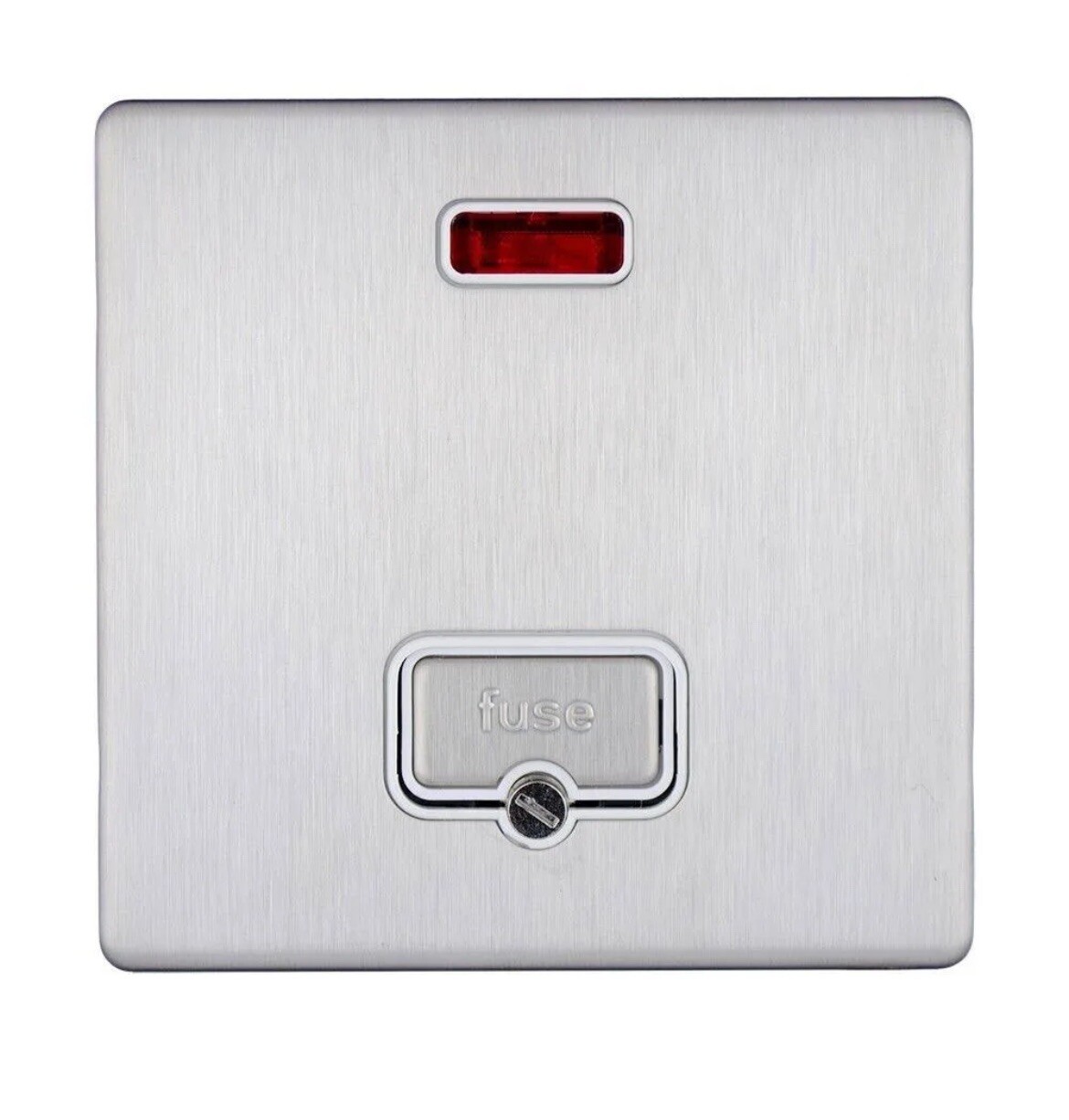 MK Aspect Brushed Stainless Steel Screwless 13A Unswitched Fused Spur K24958BSSW