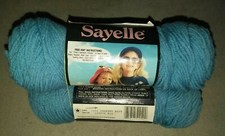  3.5 oz. SAYELLE  Worsted Weight county blue dye lot 597631 3 skeins vintage