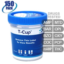NEW Mintegrity Drug Test 10-Panel T-Cup Urine Home Kit 150-Pack #MI-TDOA-4104