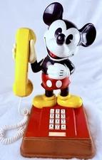 VTG 1976 Mickey Mouse Phone Push Button Landline Disney ATC READ