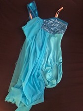 Child Large Blue Lyrical Dance Costume