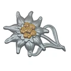 WW2 German Metal Edelweiss Cap Badge - Army Military Mountain Troop Reproduction