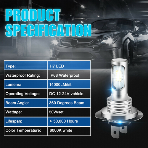 PASST FÜR 3ER E46 1999-2005 H7 AUTOS LED SCHEINWERFER BIRNE BELEUCHTUNG NEUES MODELL - Bild 4 von 12