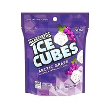 ICE BREAKERS ICE CUBES ARCTIC GRAPE Fruity, 8.11 oz 100 Pieces 