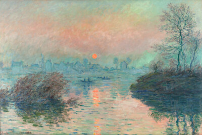 Sonnenuntergang an der Seine bei Lavacourt (1880) Claude Monet,
