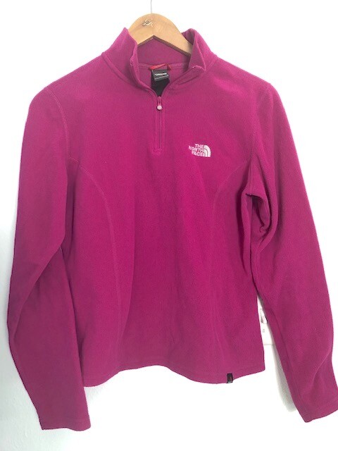 The North Face Women's Long Sleeve Fleece Jacket Half Zip Pullover Pink Sz S | eBay